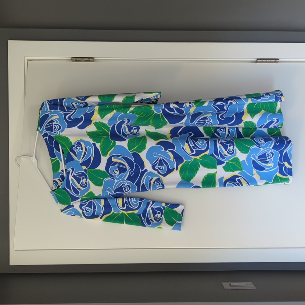 Maui Gold NWOT Floral Blue and Green Dress